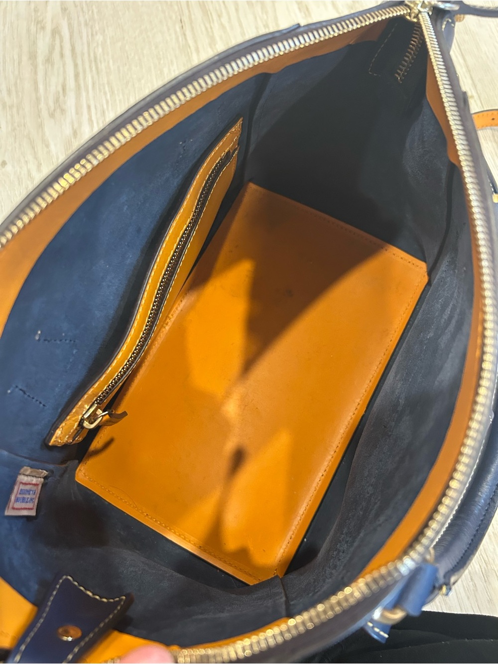Dooney & Bourke Navy Leather Satchel Bag - Picture 6 of 9